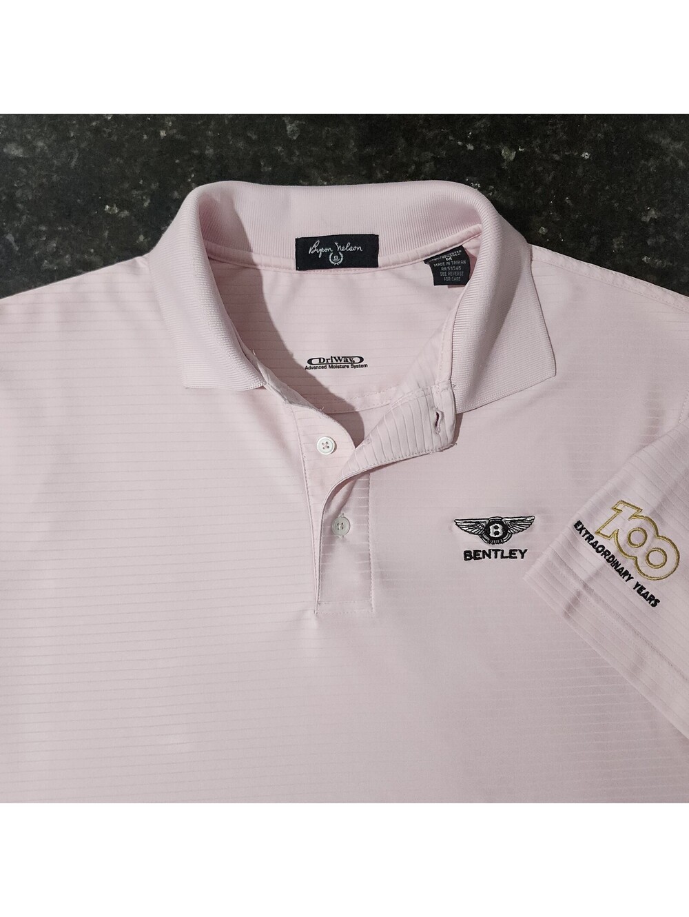 Byron Nelson Bentley Performance Stretch Polo Golf Casual Preppy Mens Medium